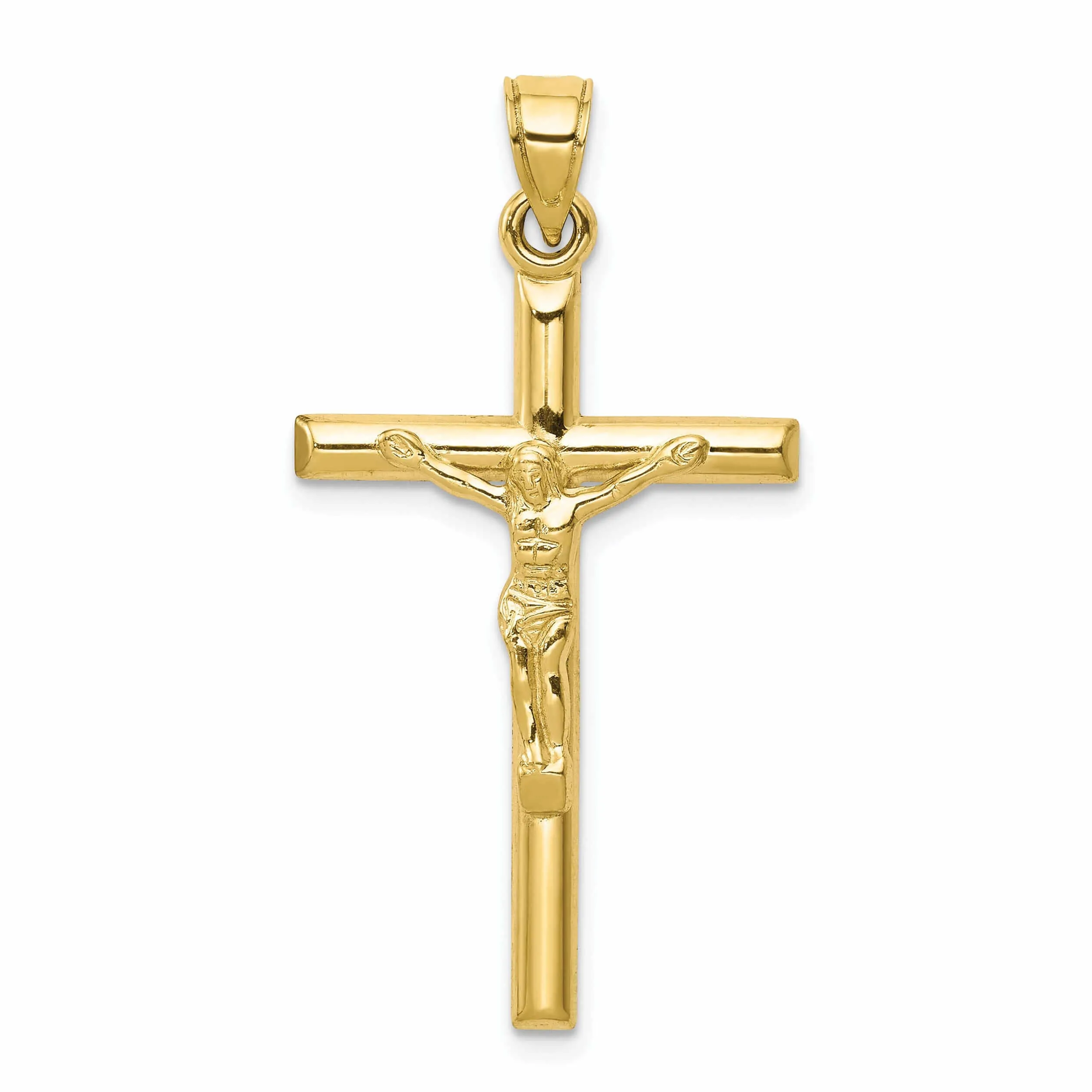 10k Yellow Gold Polished Crucifix Charm Pendant