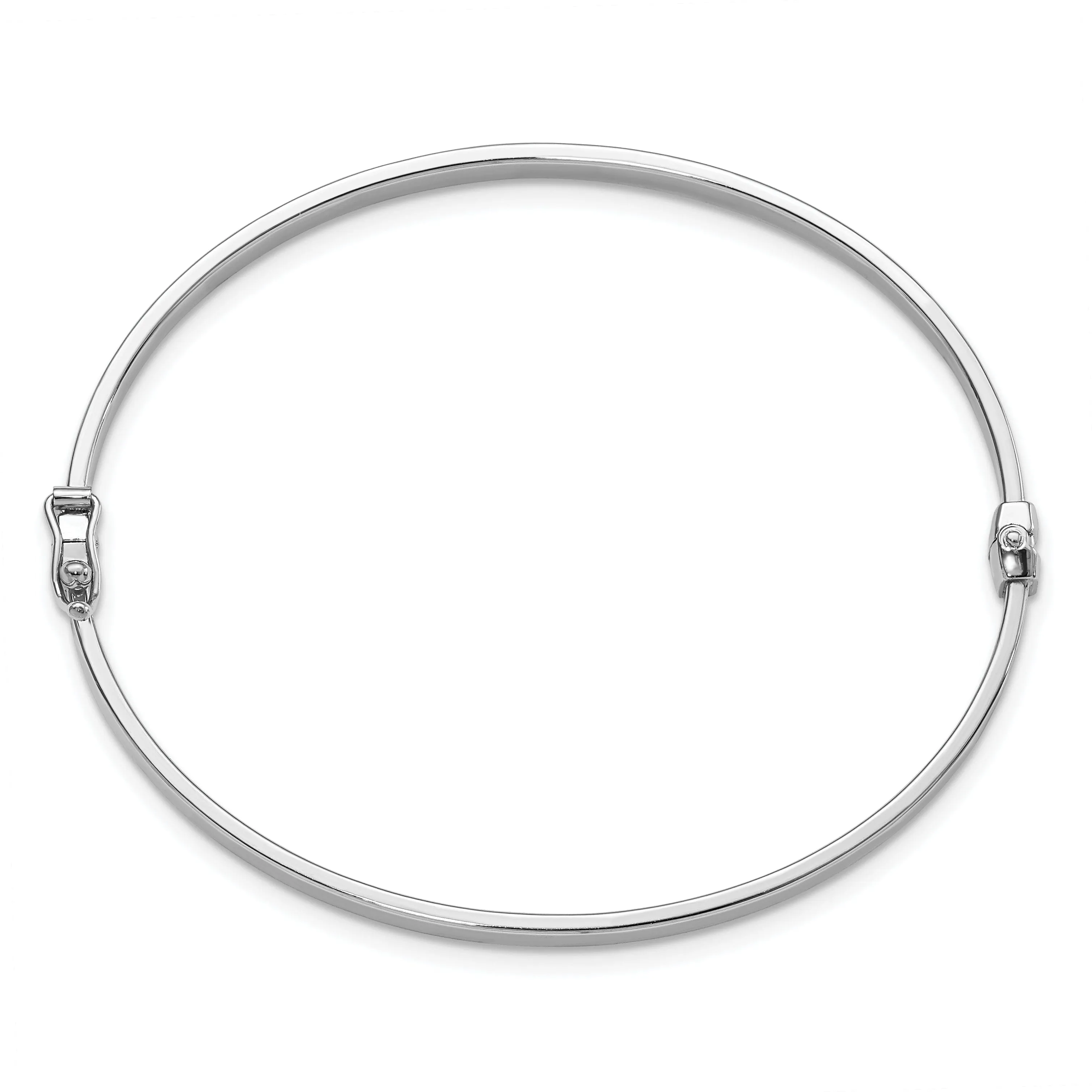 14k White Gold Polished Hinged Bangle