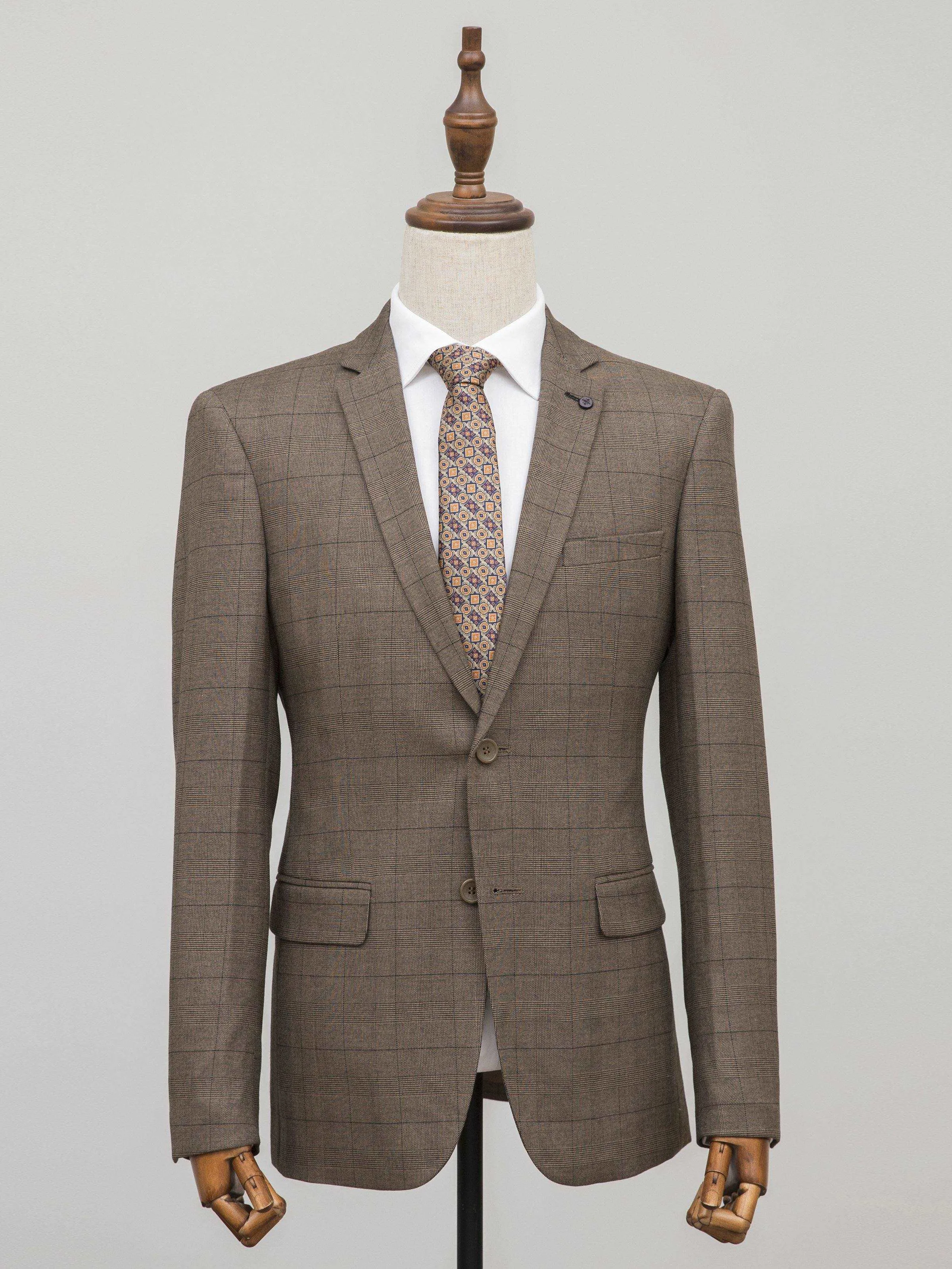 2 PIECE SUIT SLIM FIT LIGHT BROWN