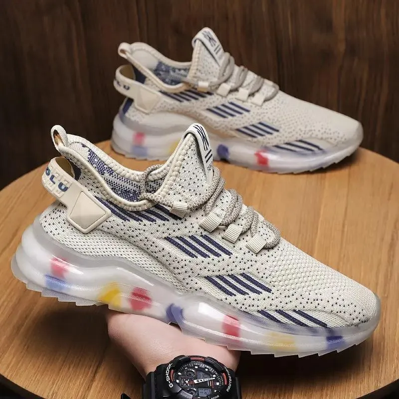 2023 Summer Breathable Jelly Rainbow Sole Mesh Sneakers