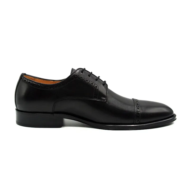 25-530-BLK GIOVANNI Italian Calfskin Lace Up, Black Size 10