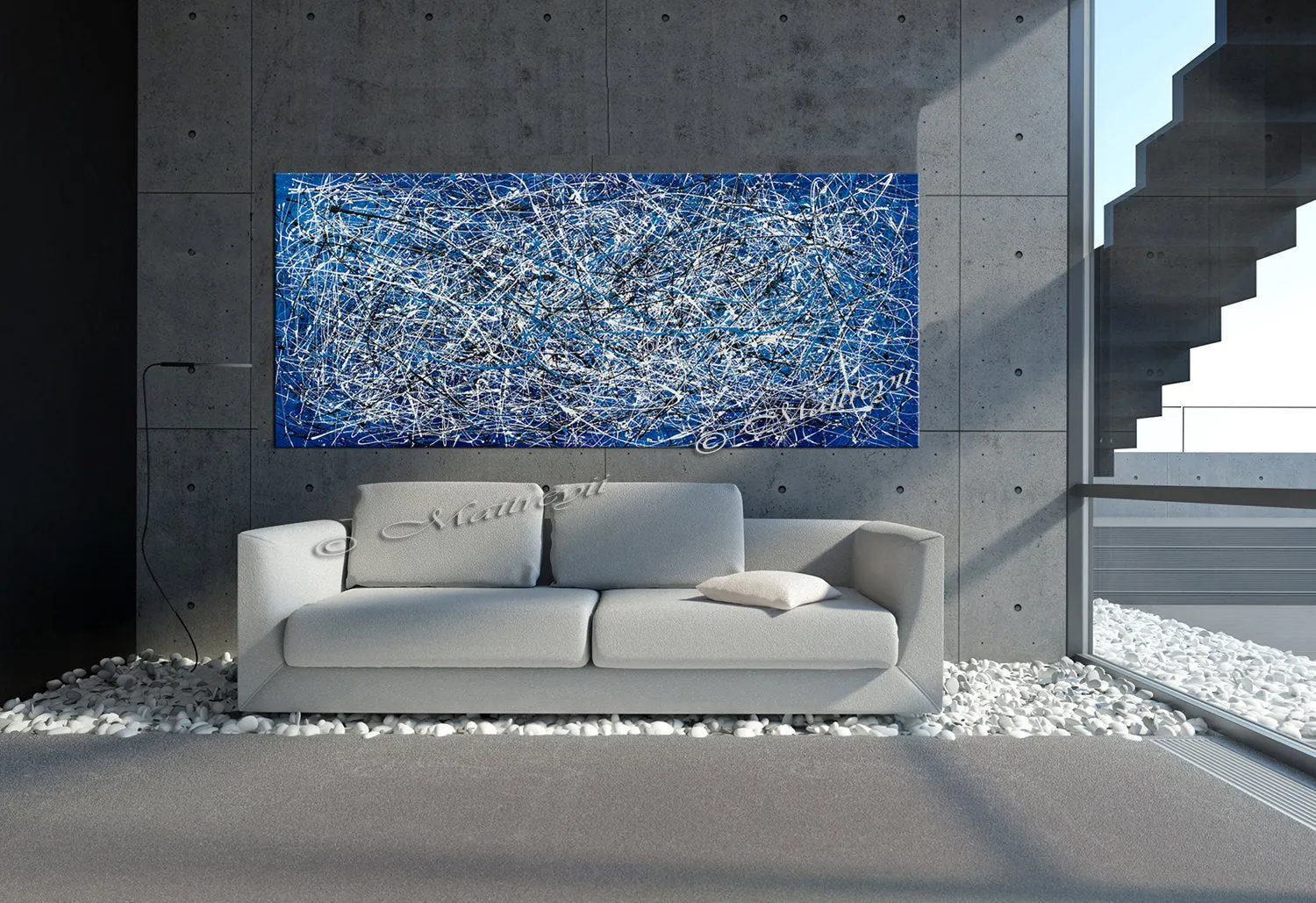 Abstract Angel Paintings | Jackson Pollock Style | Large Modern Art - Luxurious Style -7