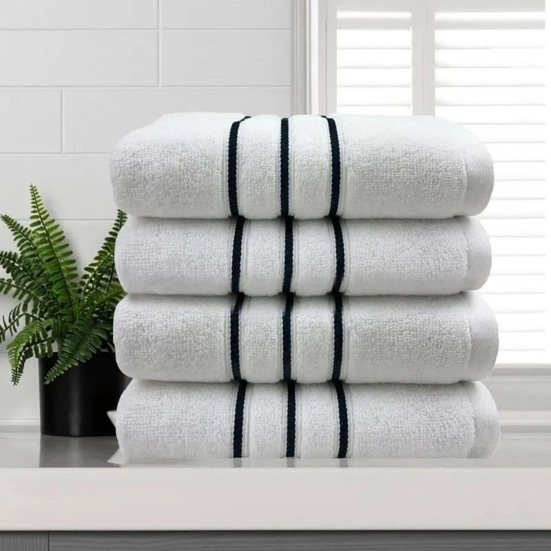 Amor Classic Dobby Stripe Super Soft Premium Cotton White Face Washer 4 Pack