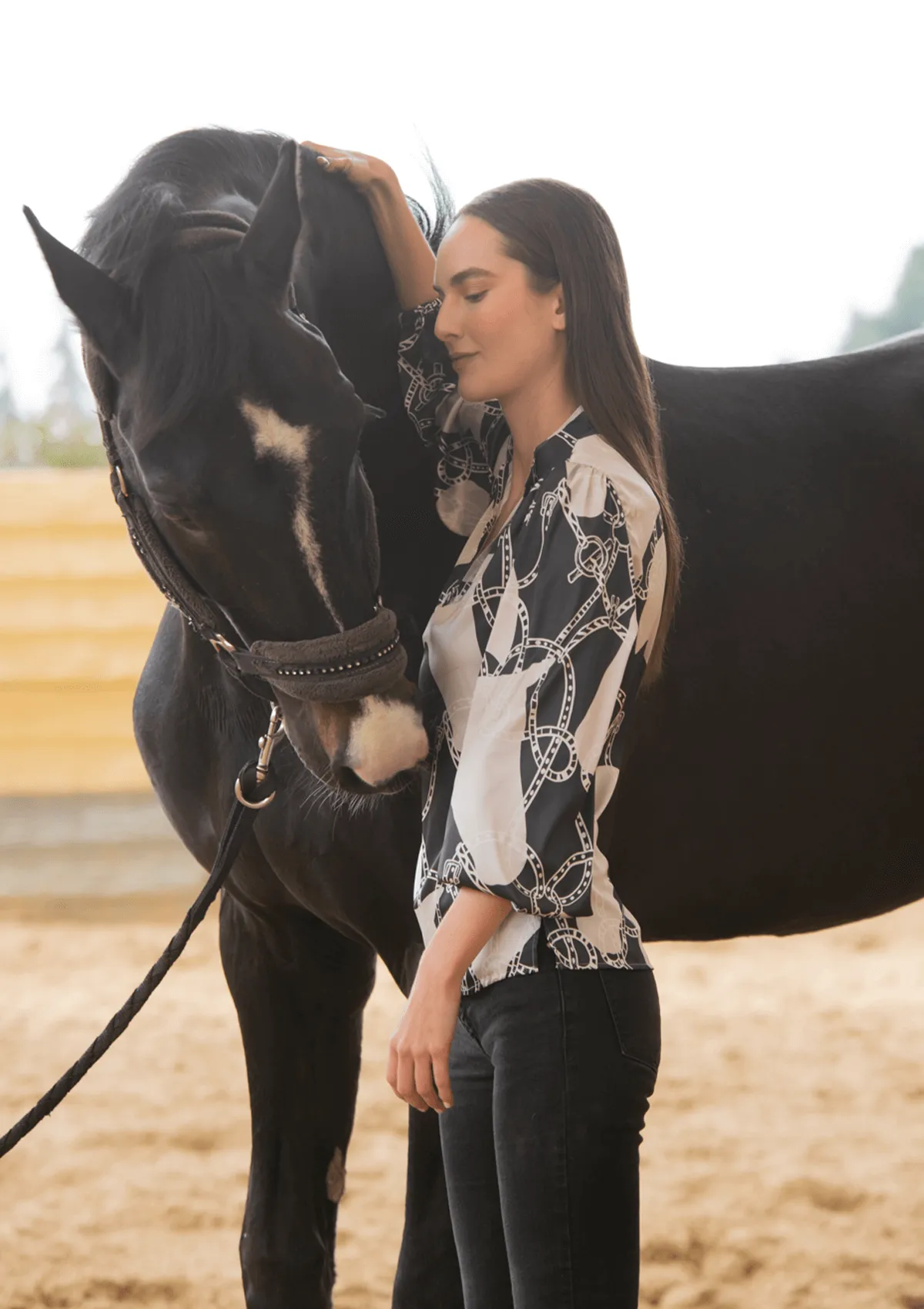 Aurora Blouse | Saddlery Print | Noirtaupe