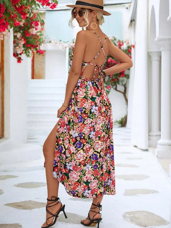 Backless Floral Maxi Dress - A Chic and Stylish Essential for Every Woman