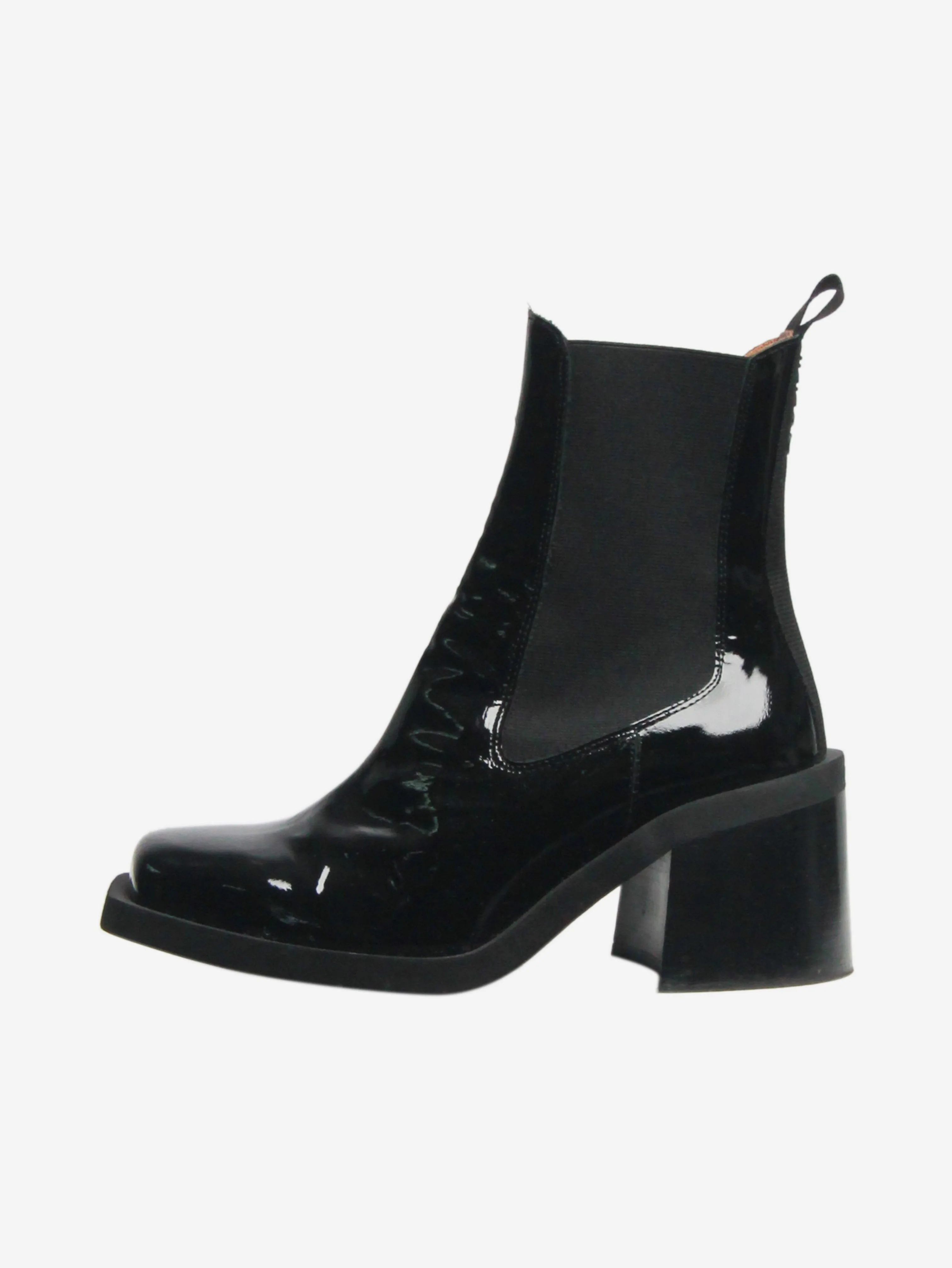 Black patent Chelsea boots - size EU 37