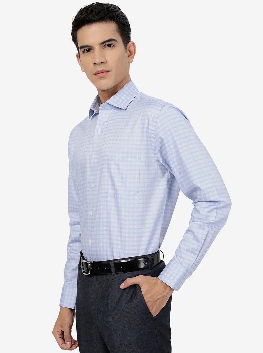 Blue Checked Slim Fit Formal Shirt | JadeBlue