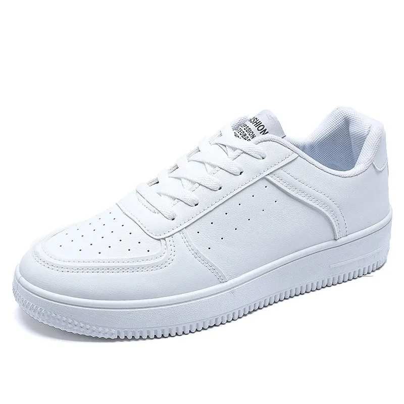 Breathable Men's Summer Sports Leisure Solid White Shoes