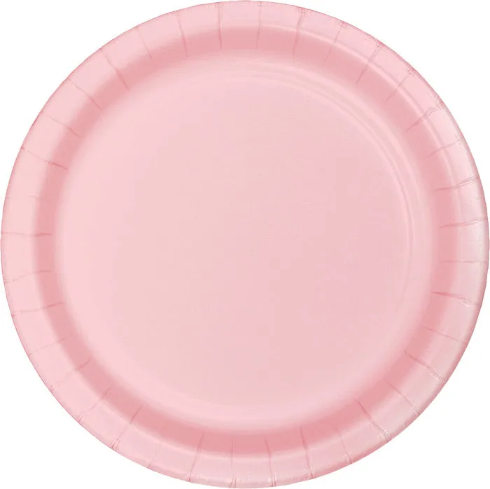 Bulk Classic Pink Sturdy Style 8.75 inch Paper Dinner Plates (240 per Case)