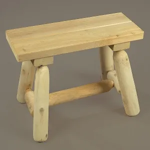 Cedar Looks Small Straight Log Bench