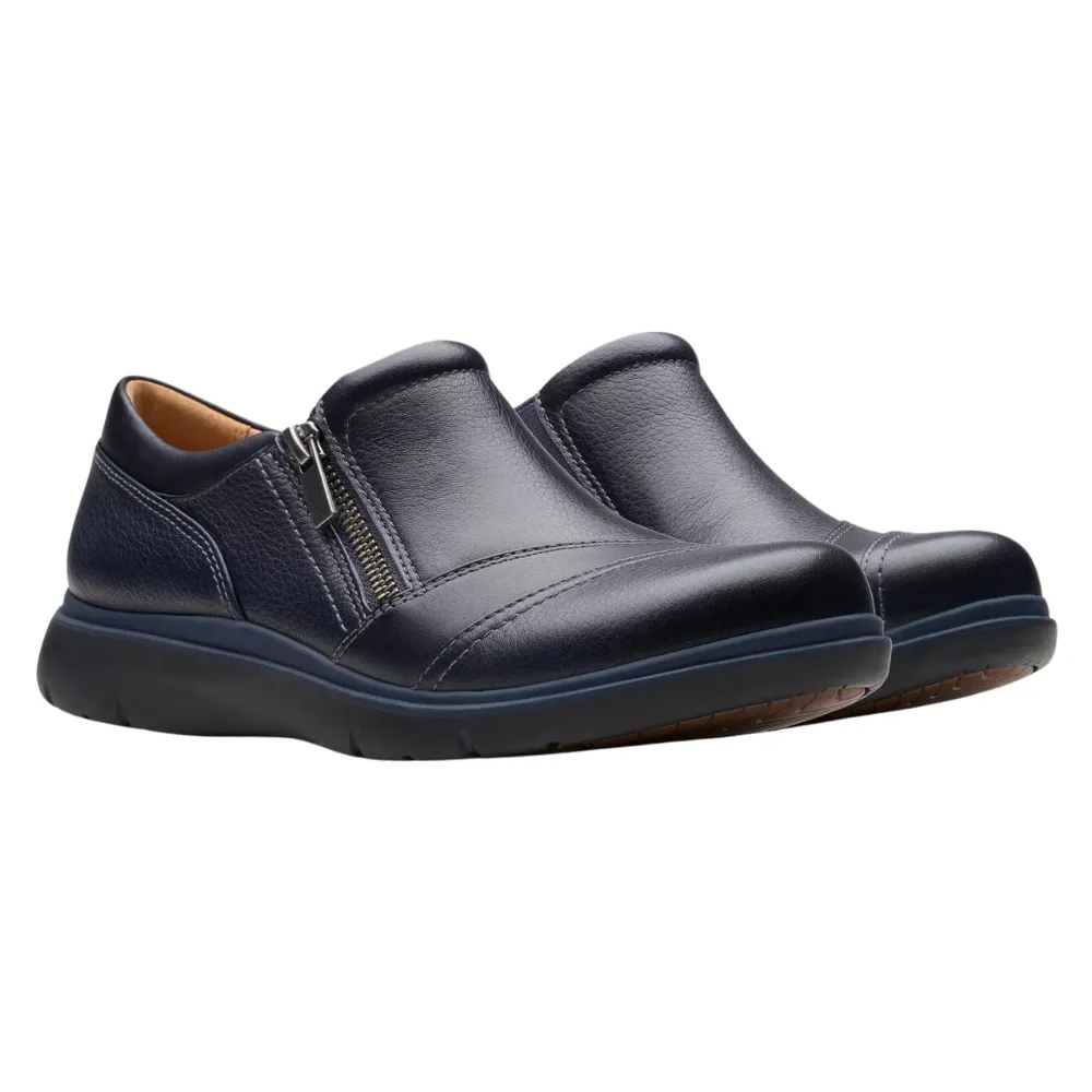 Clarks Certina Pure Navy Leather Slip-On (Women's)