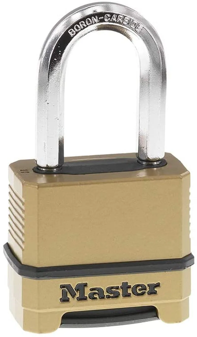 Combination Lock, Heavy Duty Weatherproof Padlock, Resettable for Outdoor Use, Brass Finish, M175XDLF