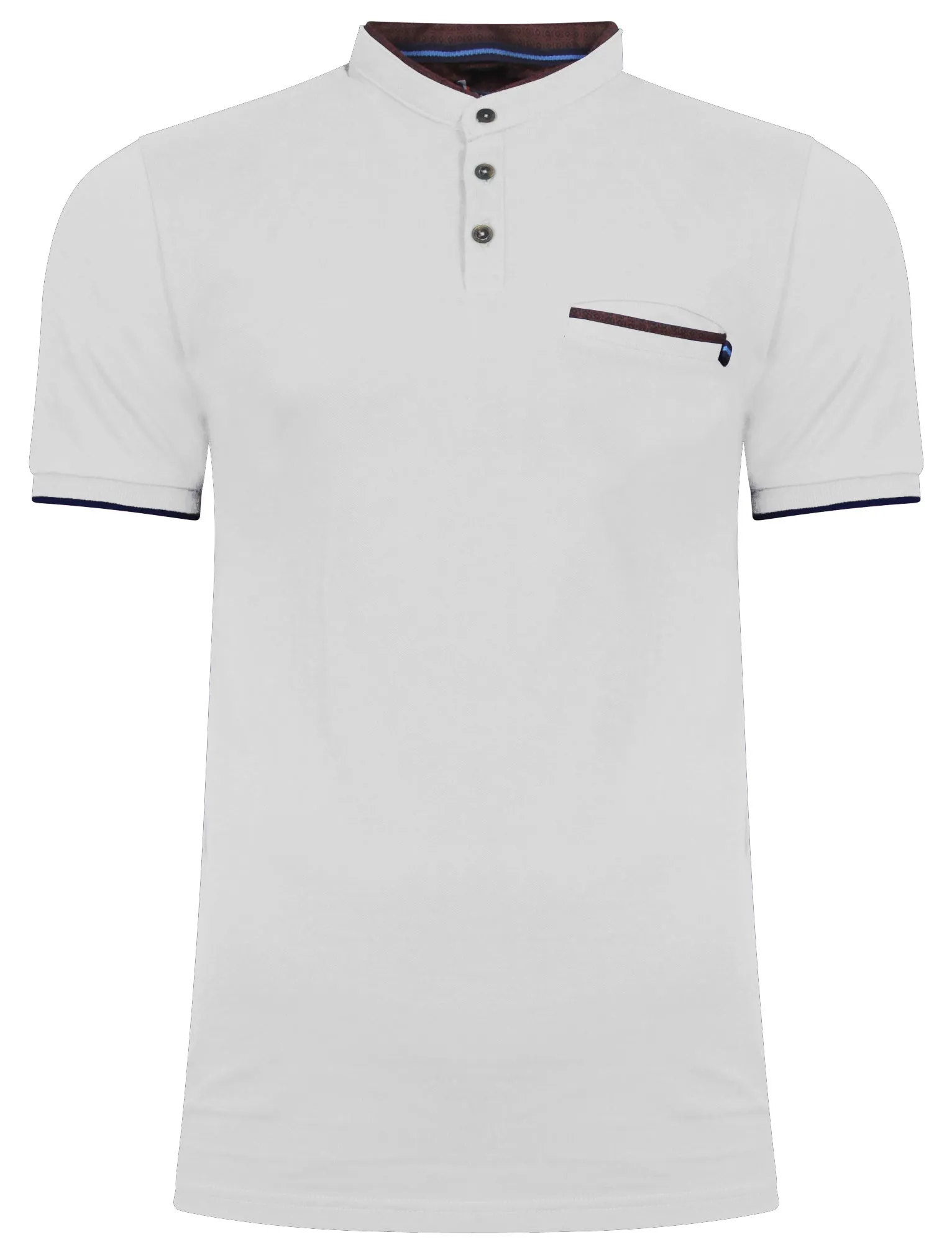 Erindale Granddad Collar Cotton Piqué Top in Optic White - Le Shark