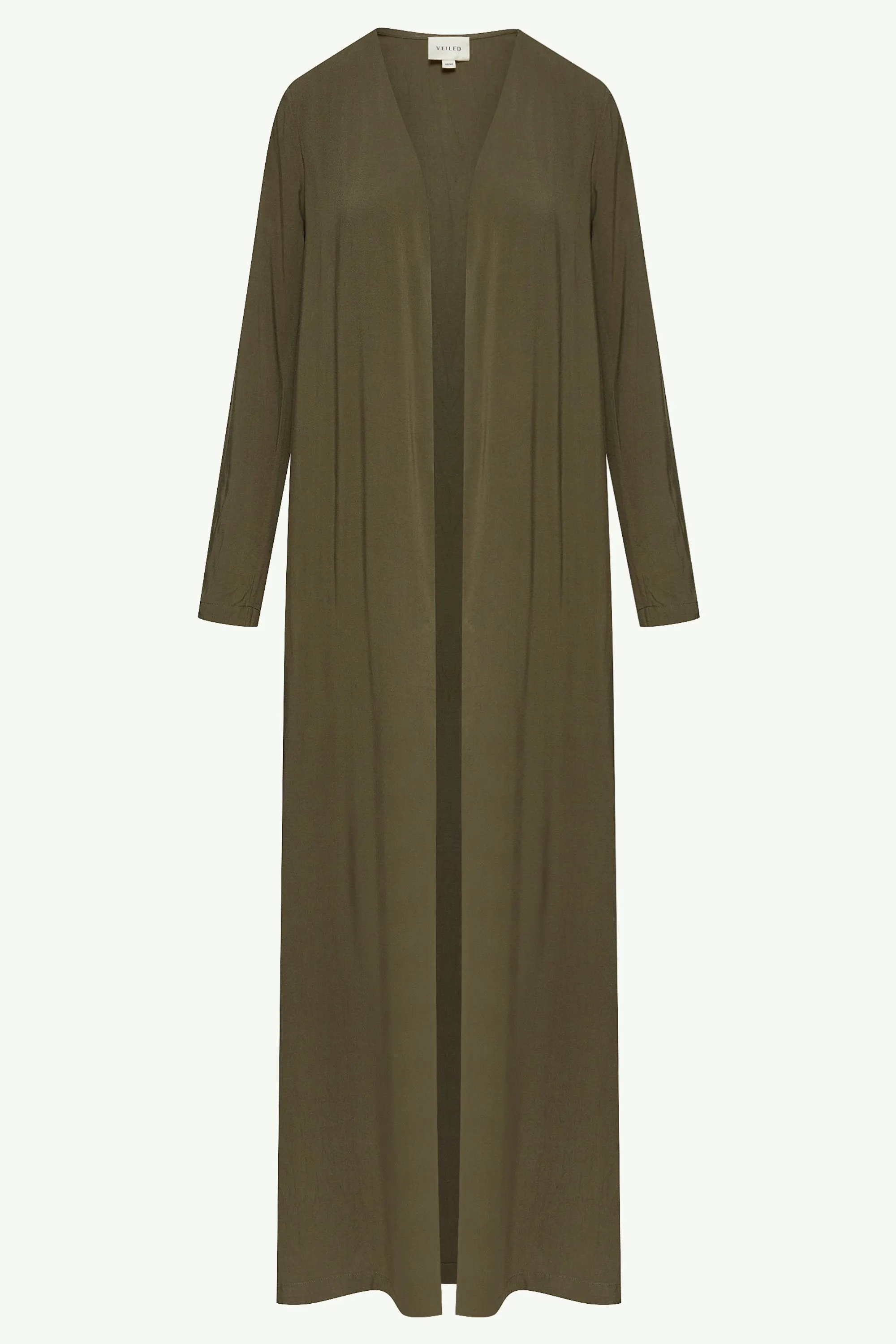 Essential Woven Open Abaya - Olive