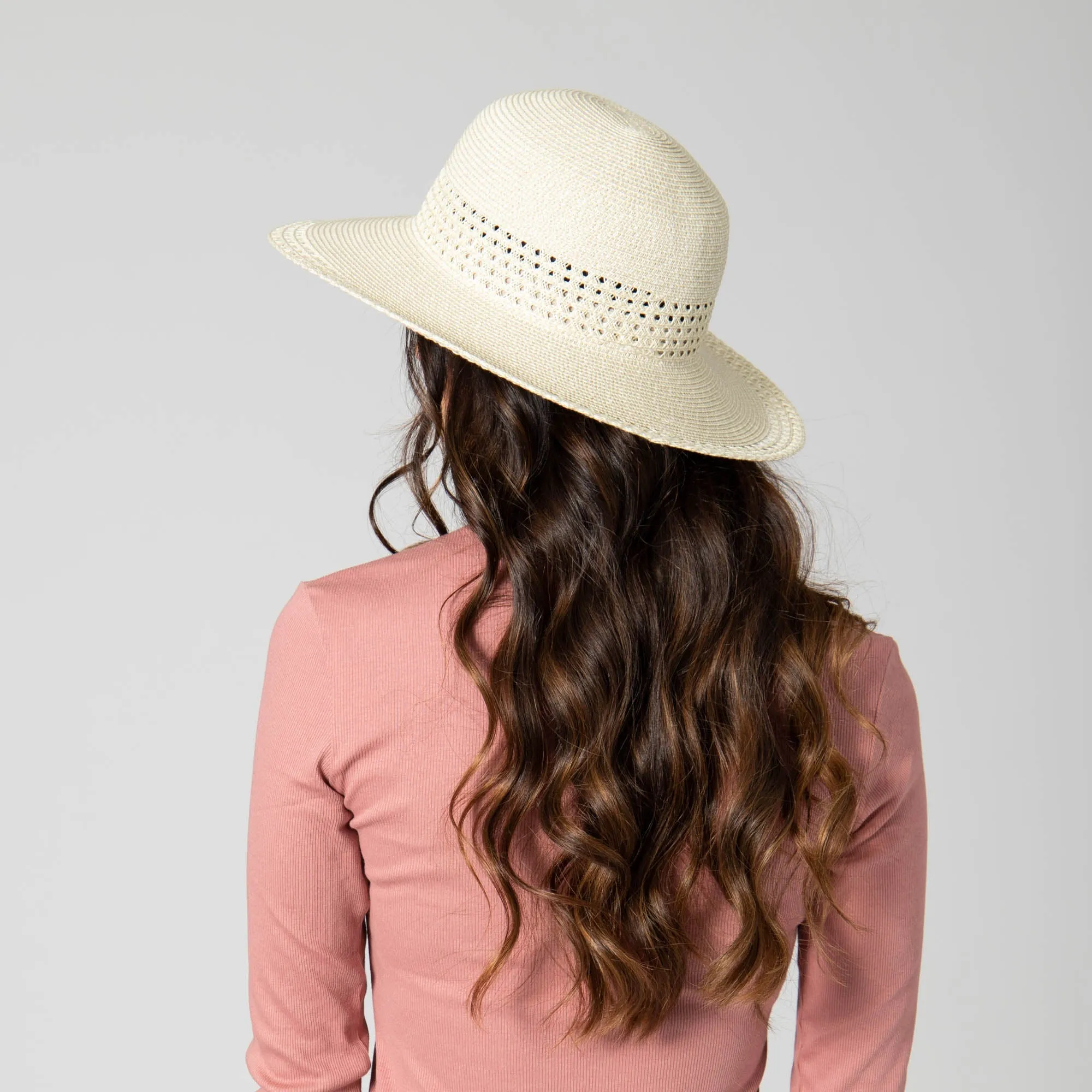 Everyday Sun Hat - Women's Sun Hat W/ Open Weave Stripes