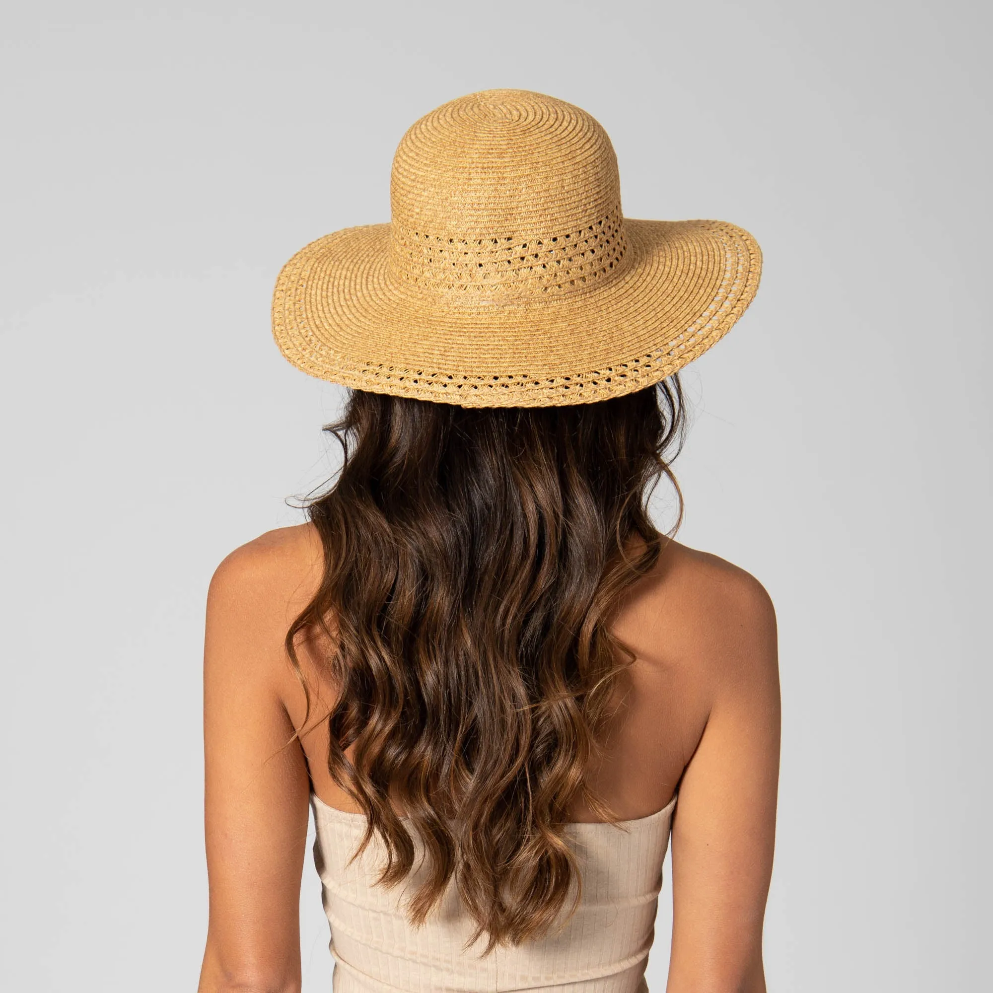 Everyday Sun Hat - Women's Sun Hat W/ Open Weave Stripes