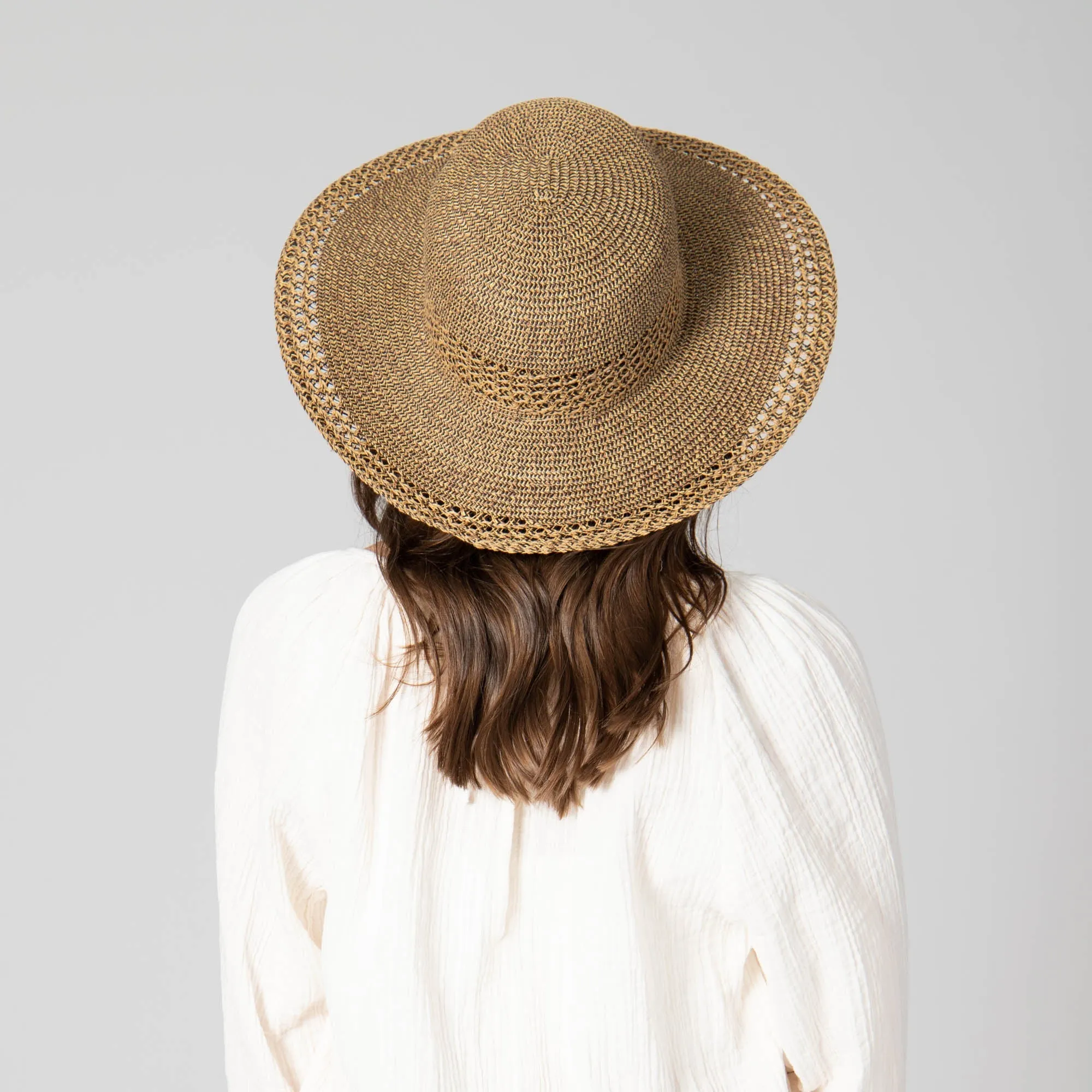 Everyday Sun Hat - Women's Sun Hat W/ Open Weave Stripes