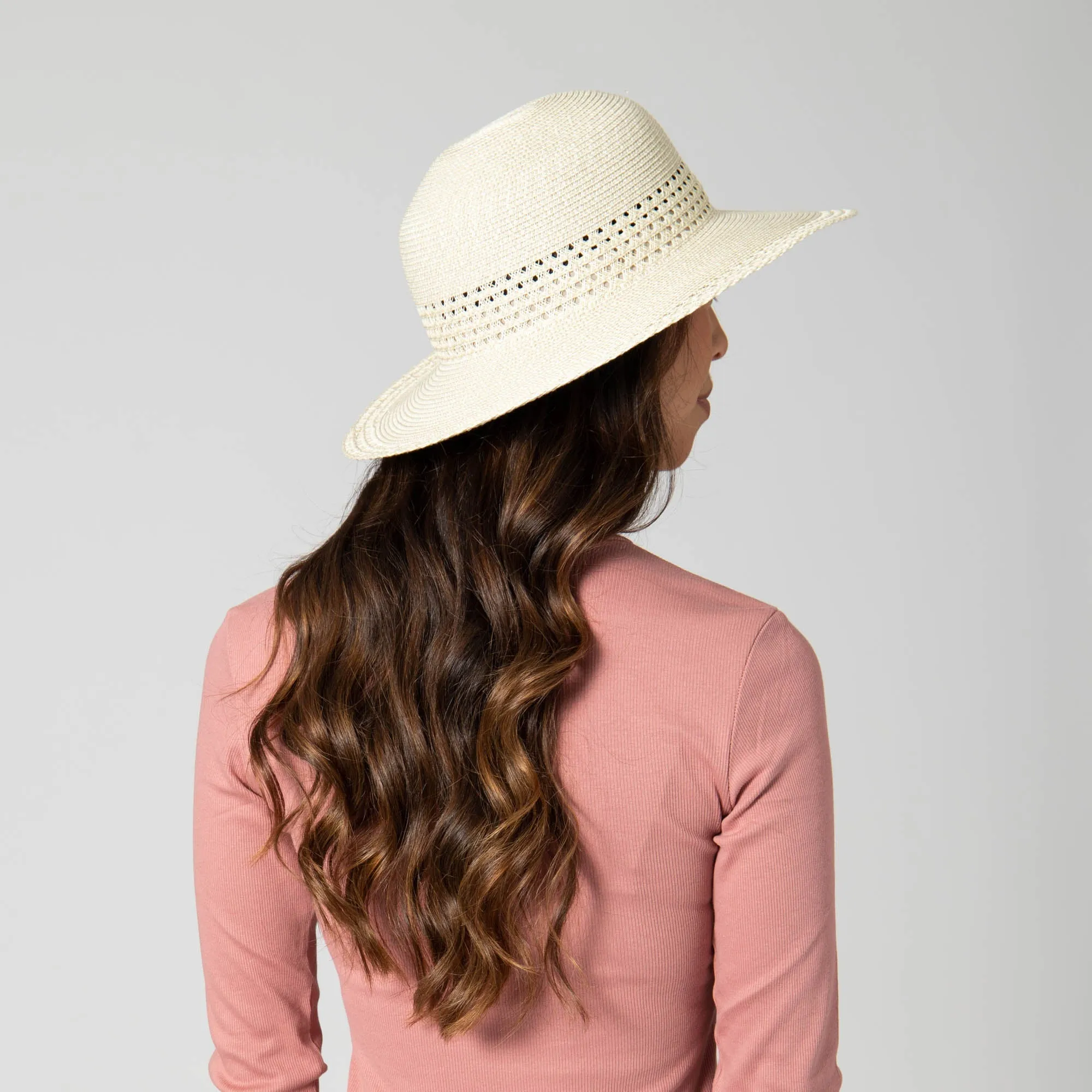 Everyday Sun Hat - Women's Sun Hat W/ Open Weave Stripes