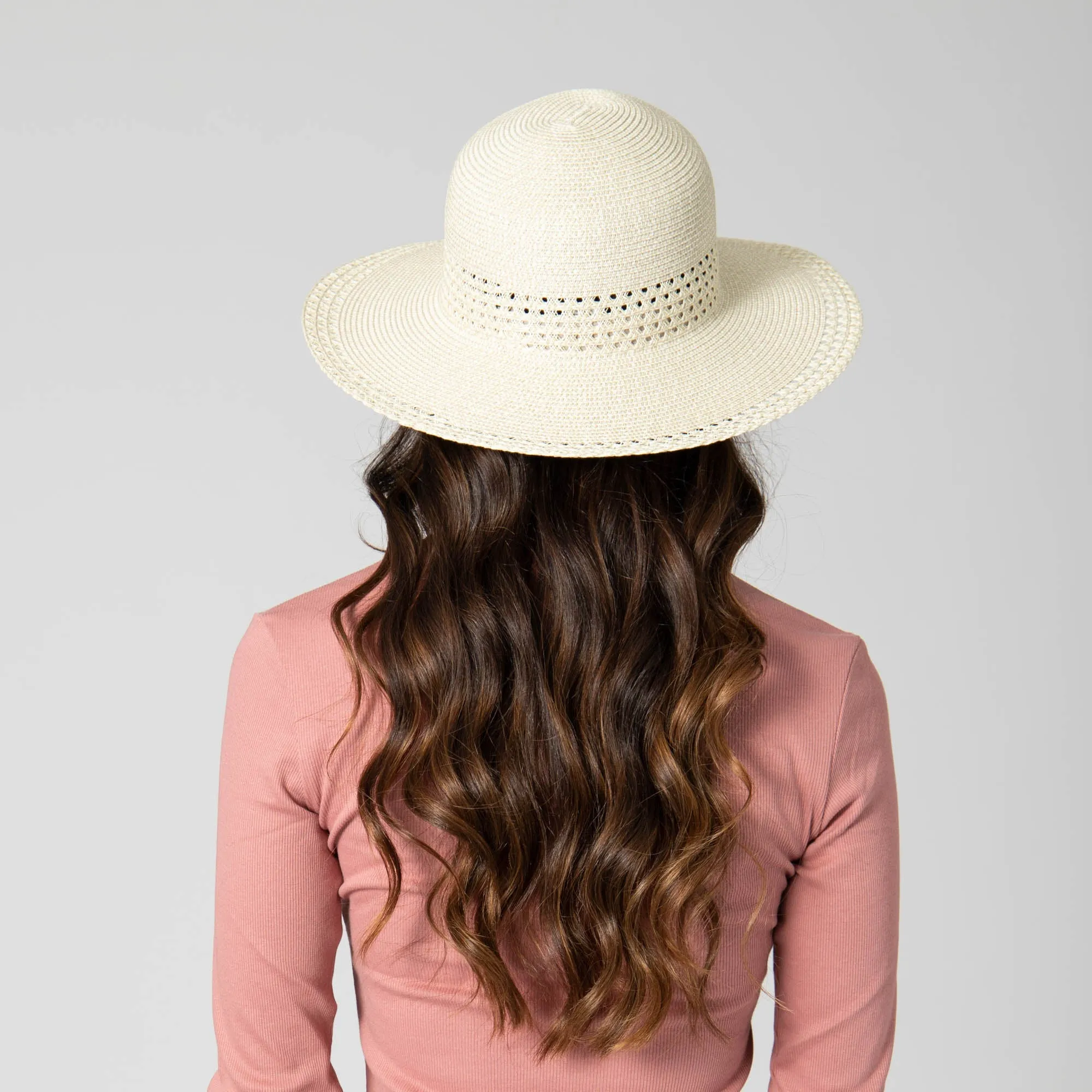 Everyday Sun Hat - Women's Sun Hat W/ Open Weave Stripes