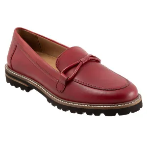 Fiora Red Leather Loafer Shoes