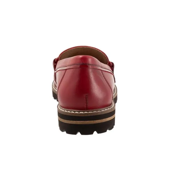 Fiora Red Leather Loafer Shoes