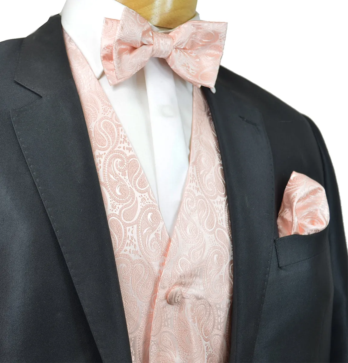 Formal Blush Paisley Tuxedo Vest Set