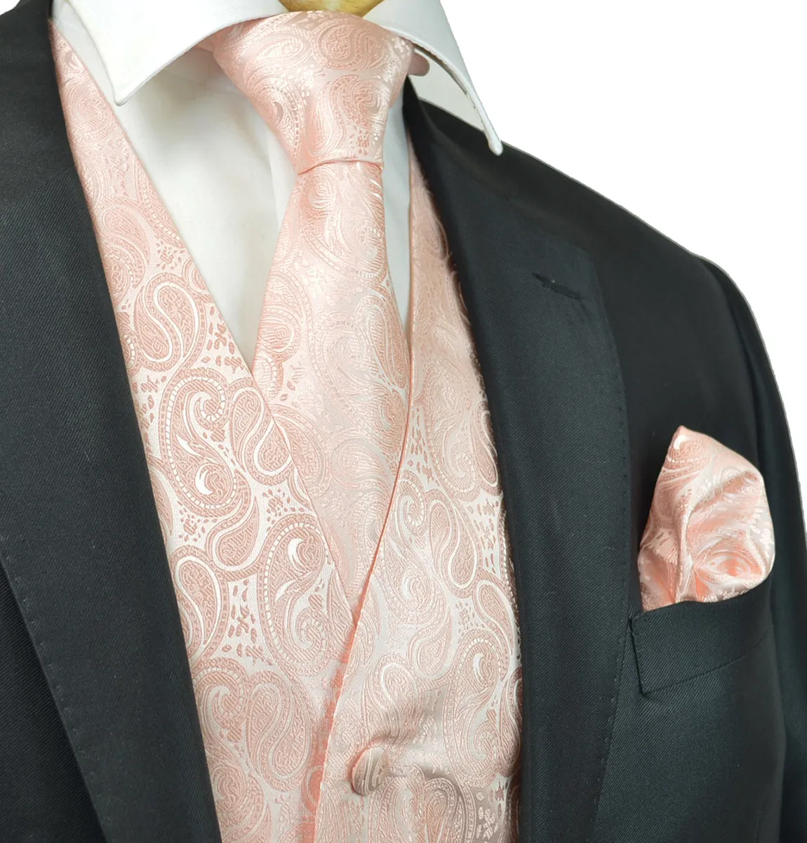 Formal Blush Paisley Tuxedo Vest Set