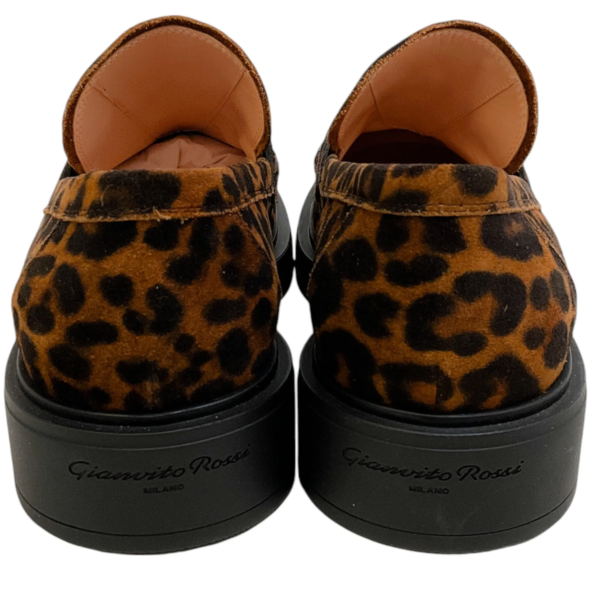 Gianvito Rossi Leopard Suede Harris Loafers