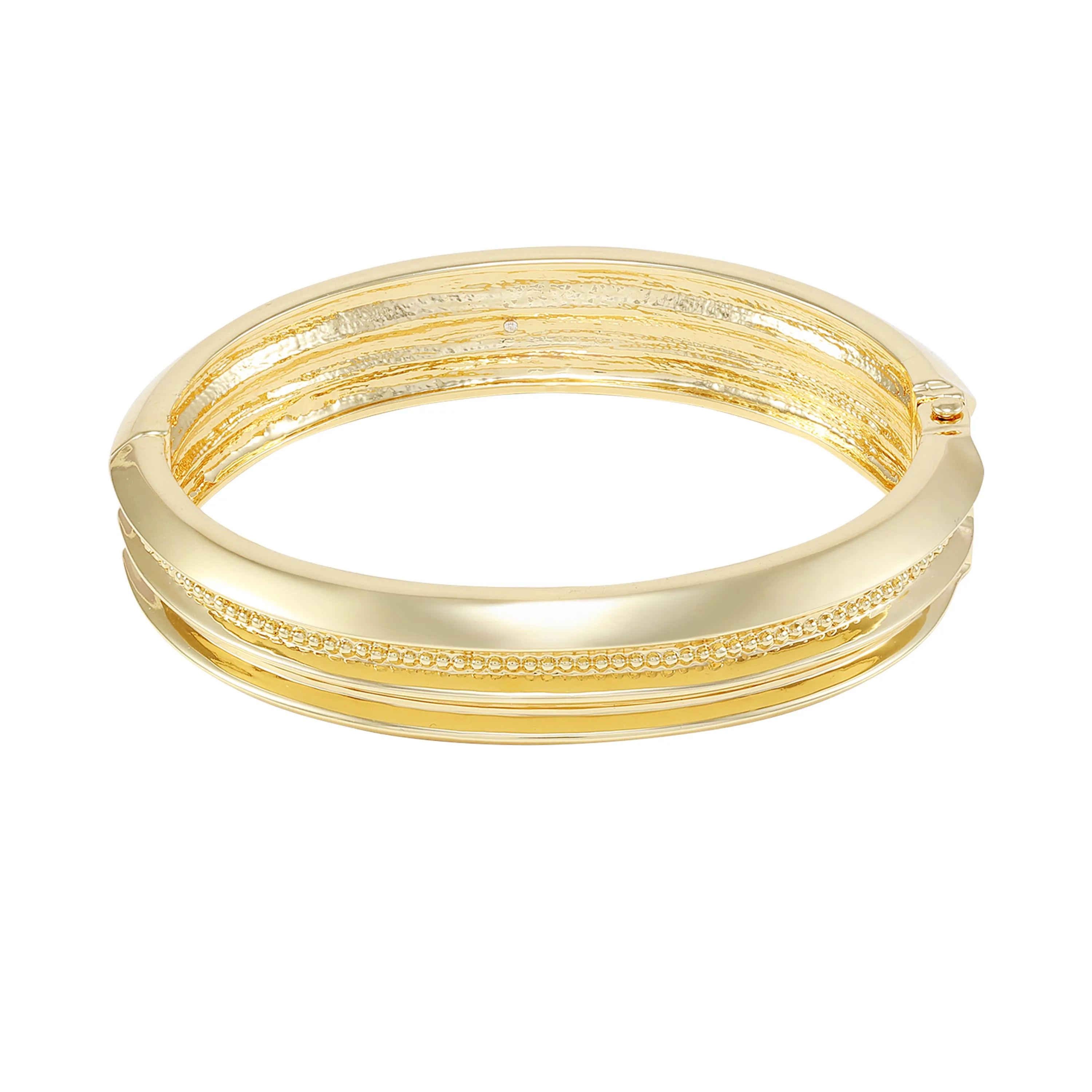 Goldtone Textured Hinge Bracelet