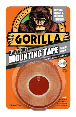 Gorilla Heavy Duty Double Sided Mounting Tape 1.5m Clear