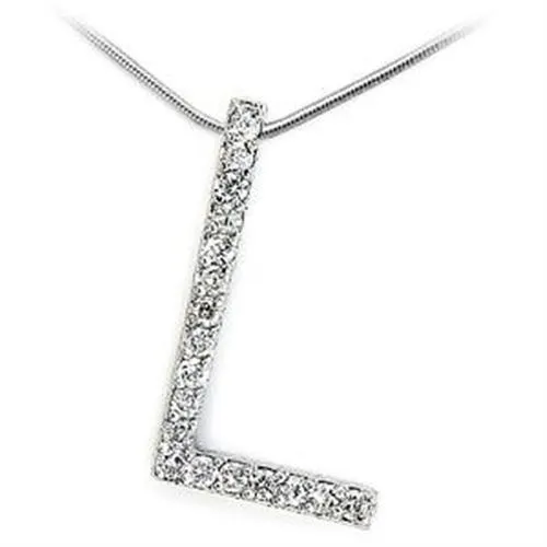 High-Polished 925 Sterling Silver Pendant with AAA Grade CZ in Clear for Women Clear Stone Color Style LOA262