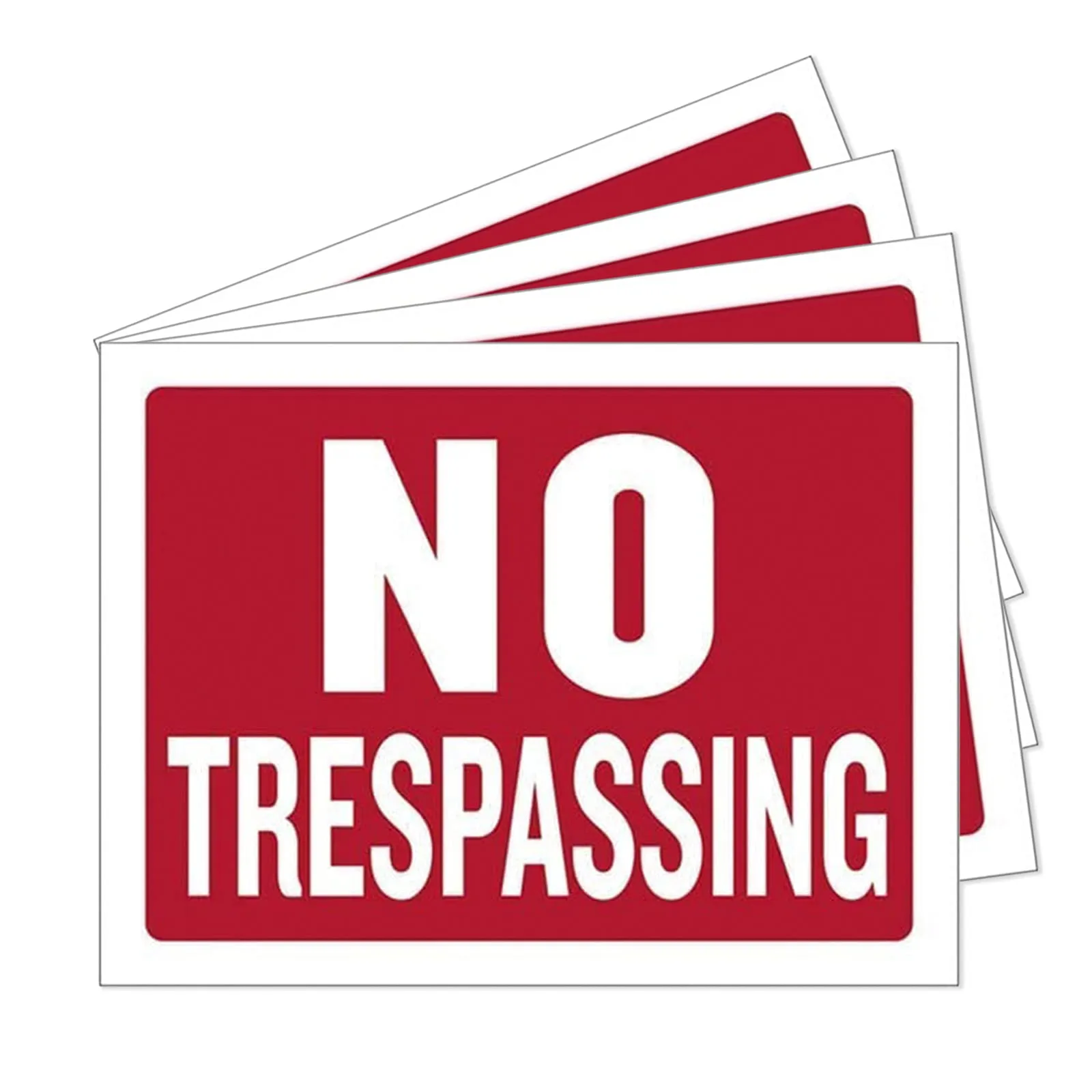 Kicko No Trespassing Sign - 4 Pack - 12 x 16 Inch - All-Weather - Private Property Warning