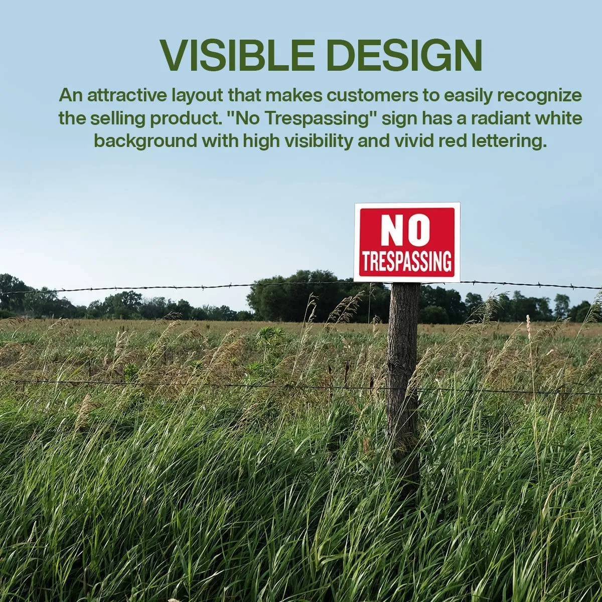 Kicko No Trespassing Sign - 4 Pack - 12 x 16 Inch - All-Weather - Private Property Warning