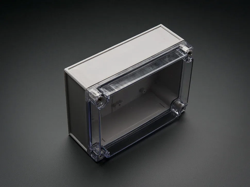 Large Plastic Project Enclosure - Weatherproof with Clear Top