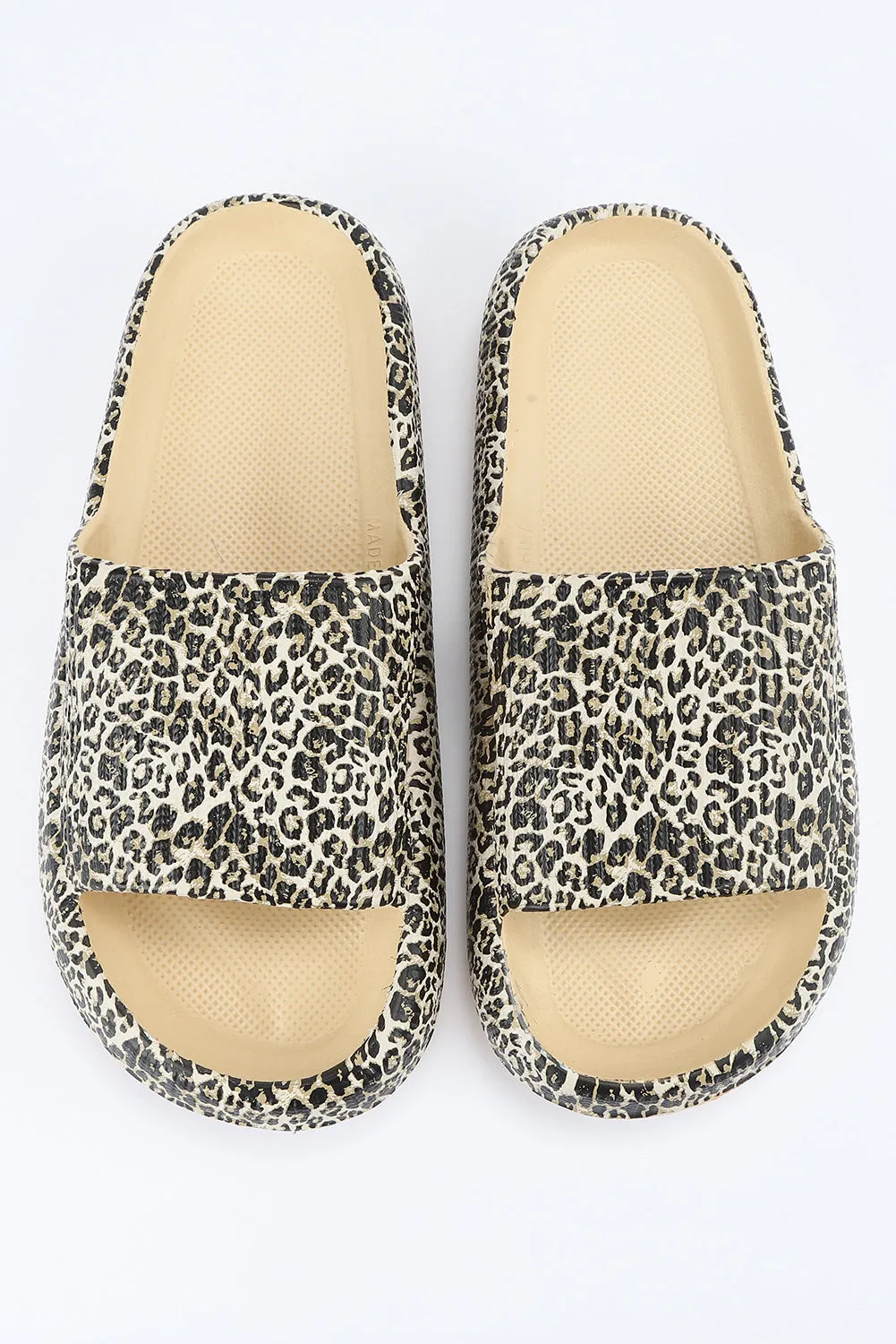 Leopard Print Casual Soft Rubber Slides Shoes