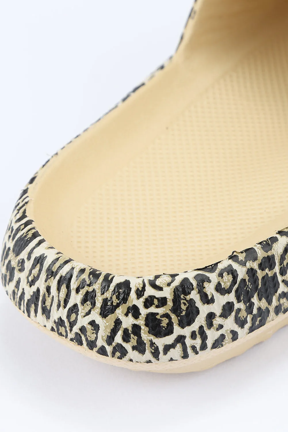 Leopard Print Casual Soft Rubber Slides Shoes