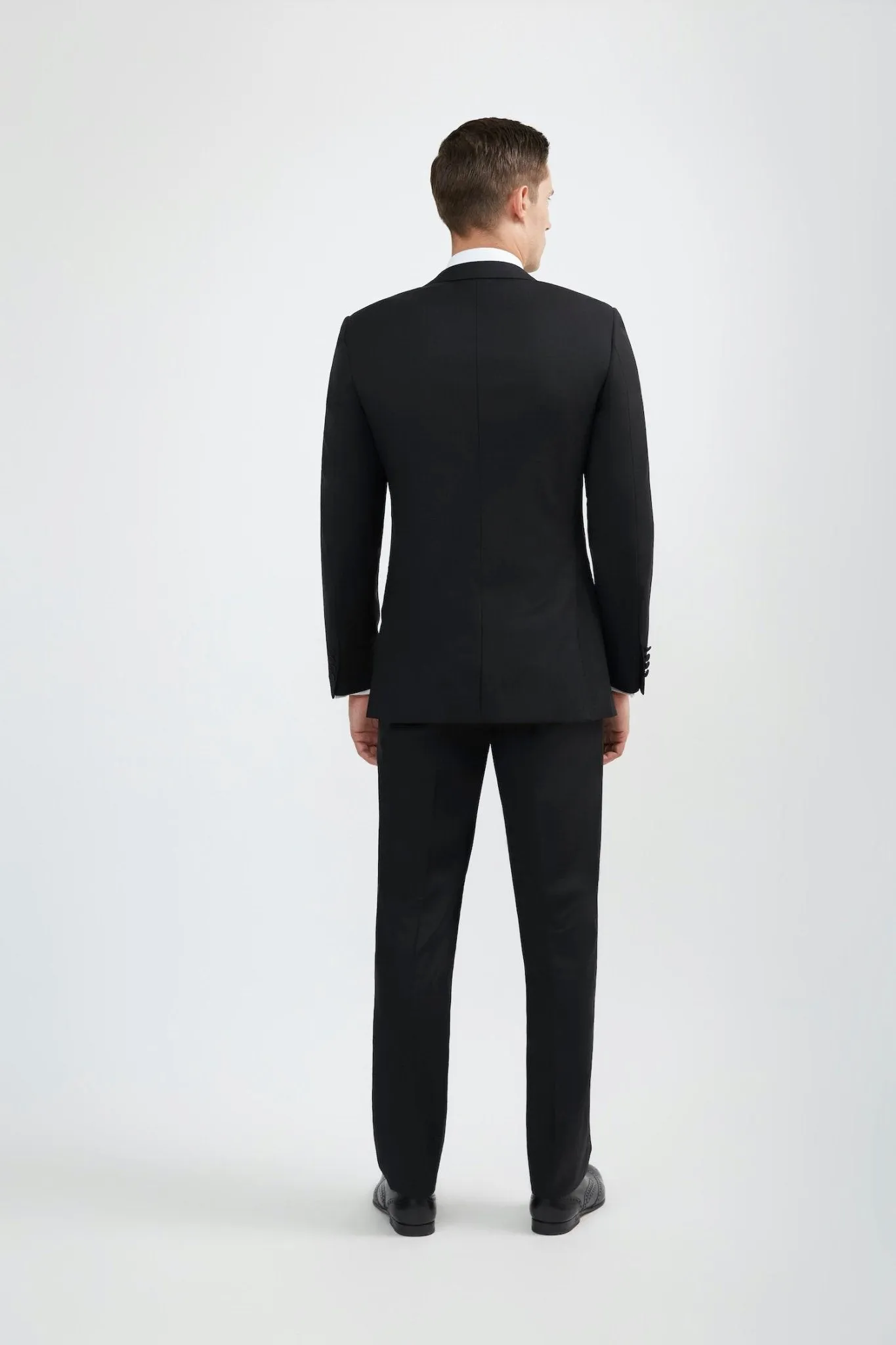 Luxurious 100% Super Fine Italian Wool Black Suit