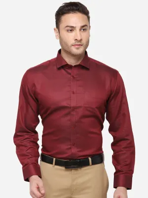 Maroon Solid Regular Fit Formal Shirt | Greenfibre