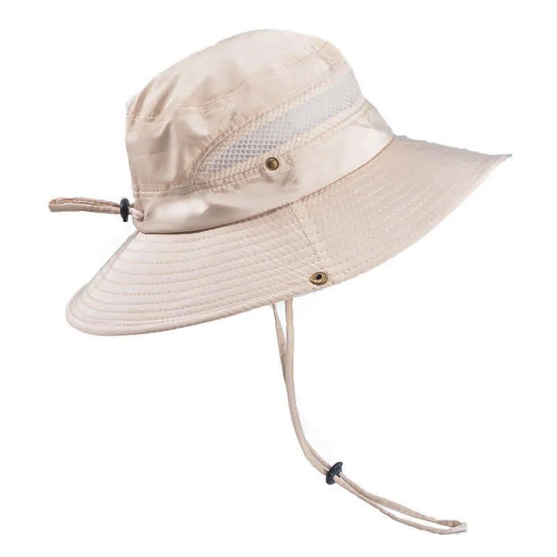 Men's Outdoor Breathable Mesh Large Brim Bucket Hat