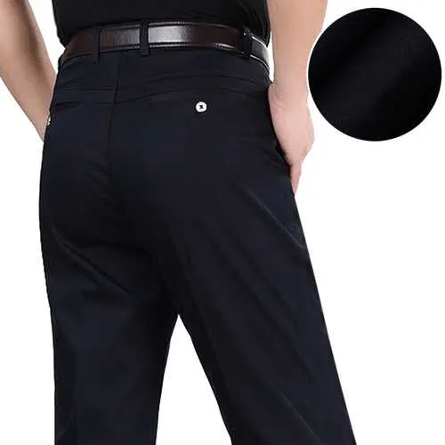 Mens Summer Business Breathable Straight-leg Pants