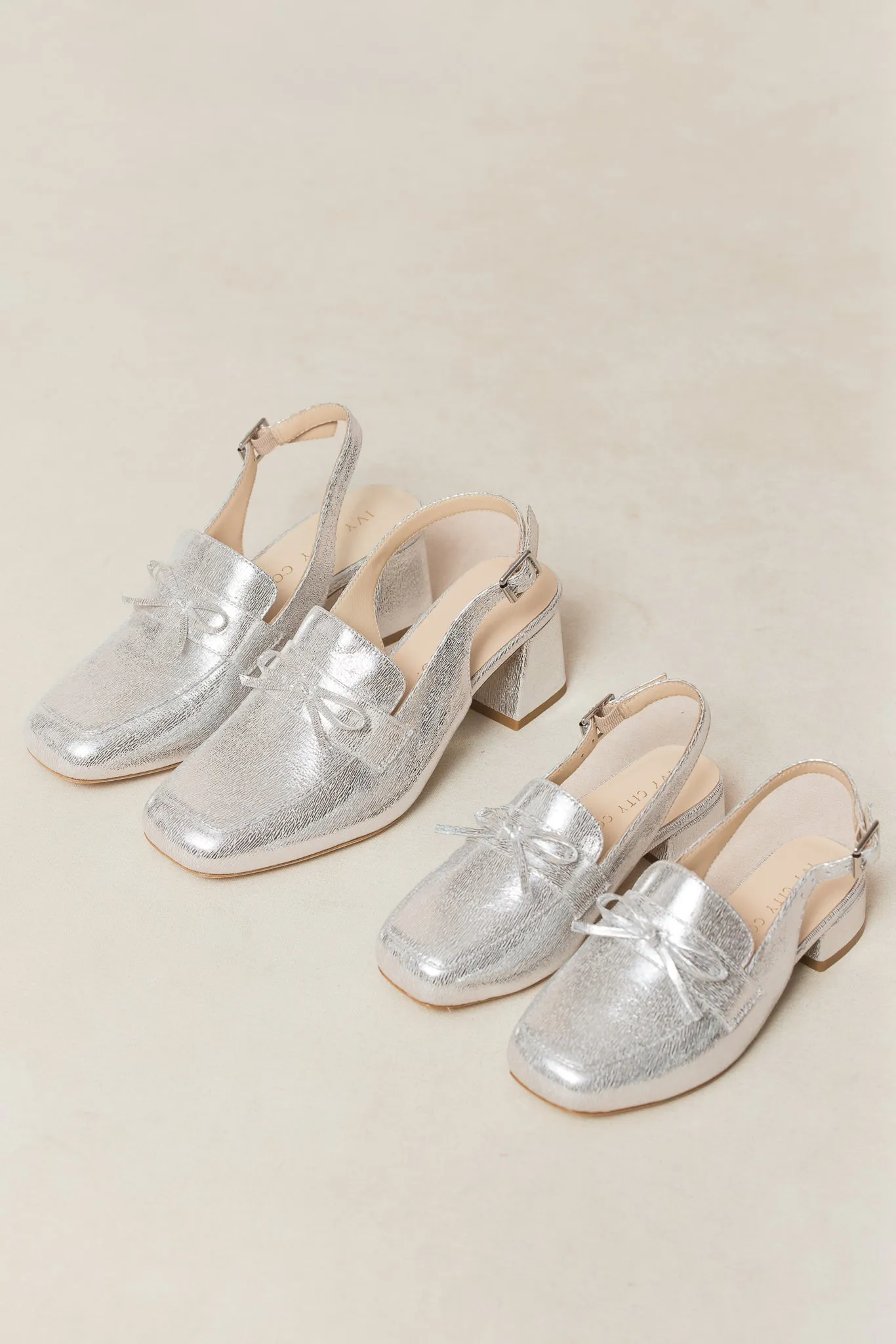 Mini Ivy Bow Loafer in Silver - FINAL SALE