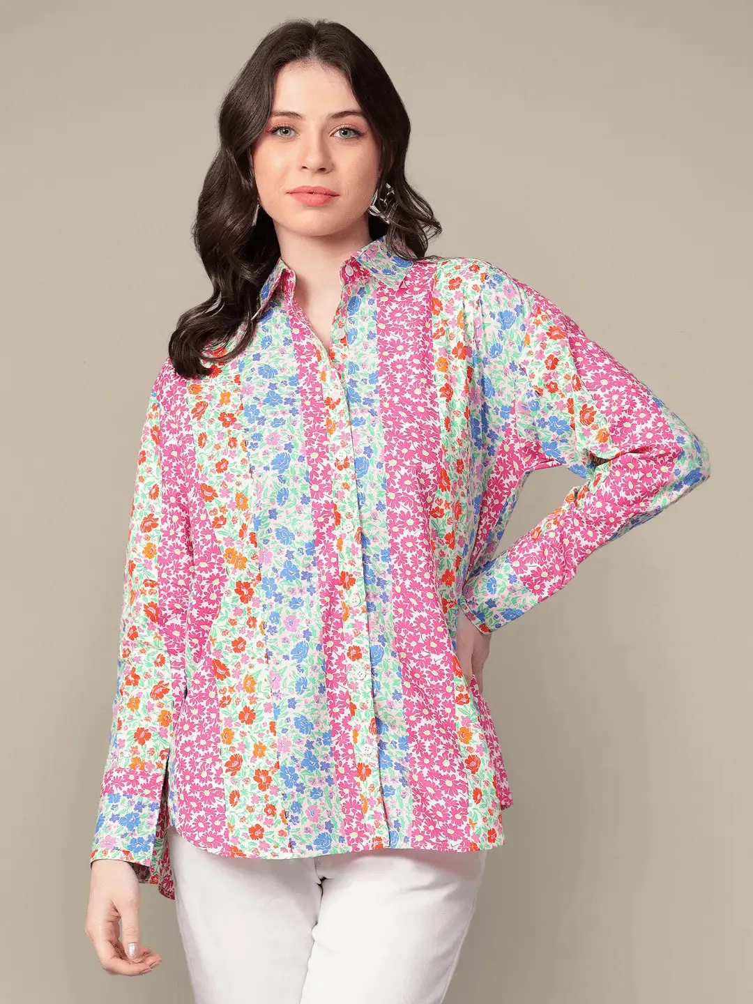 Multi Colour Stripe Print Shirt