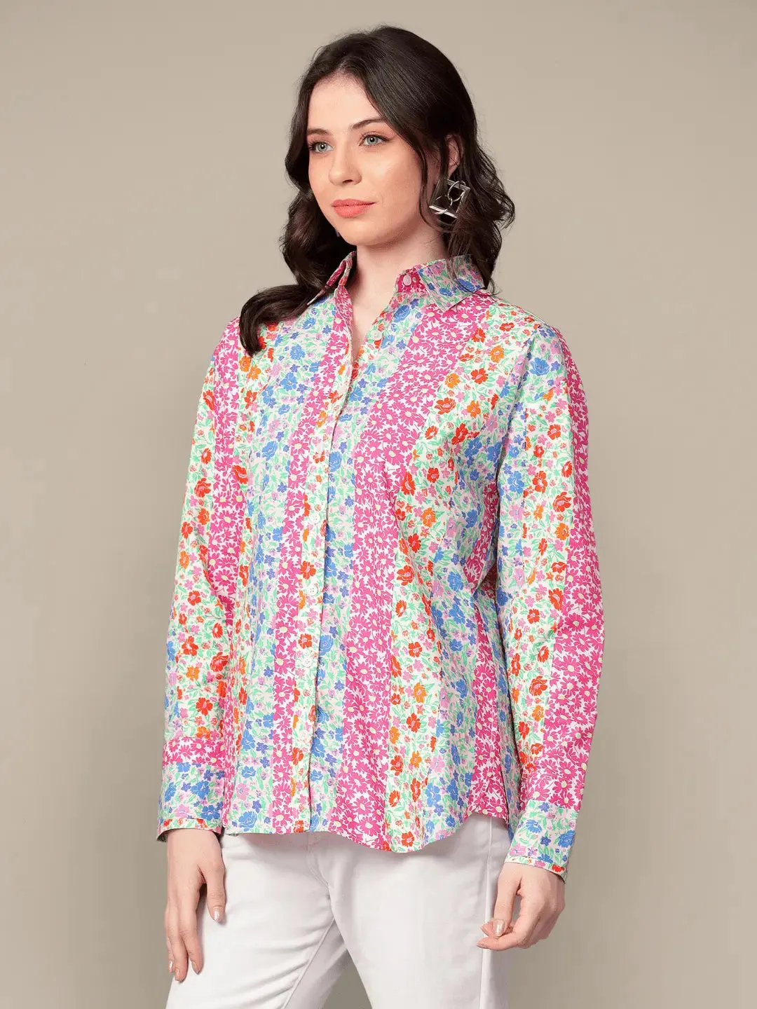 Multi Colour Stripe Print Shirt