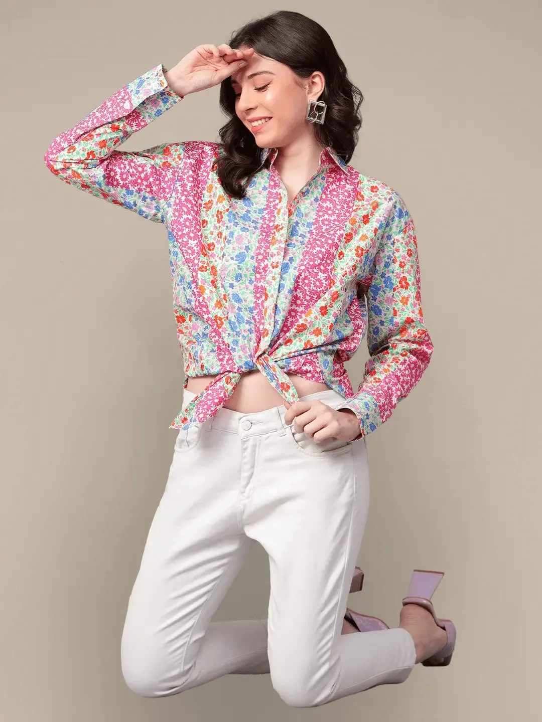 Multi Colour Stripe Print Shirt