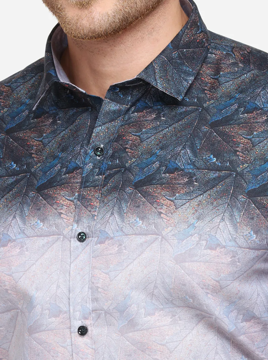 Multicolor Printed Slim Fit Party Wear Shirt | JB Studio