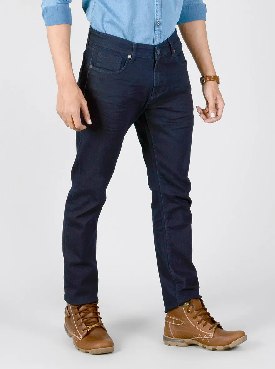 Night Blue Solid Slim Fit Jeans | JadeBlue