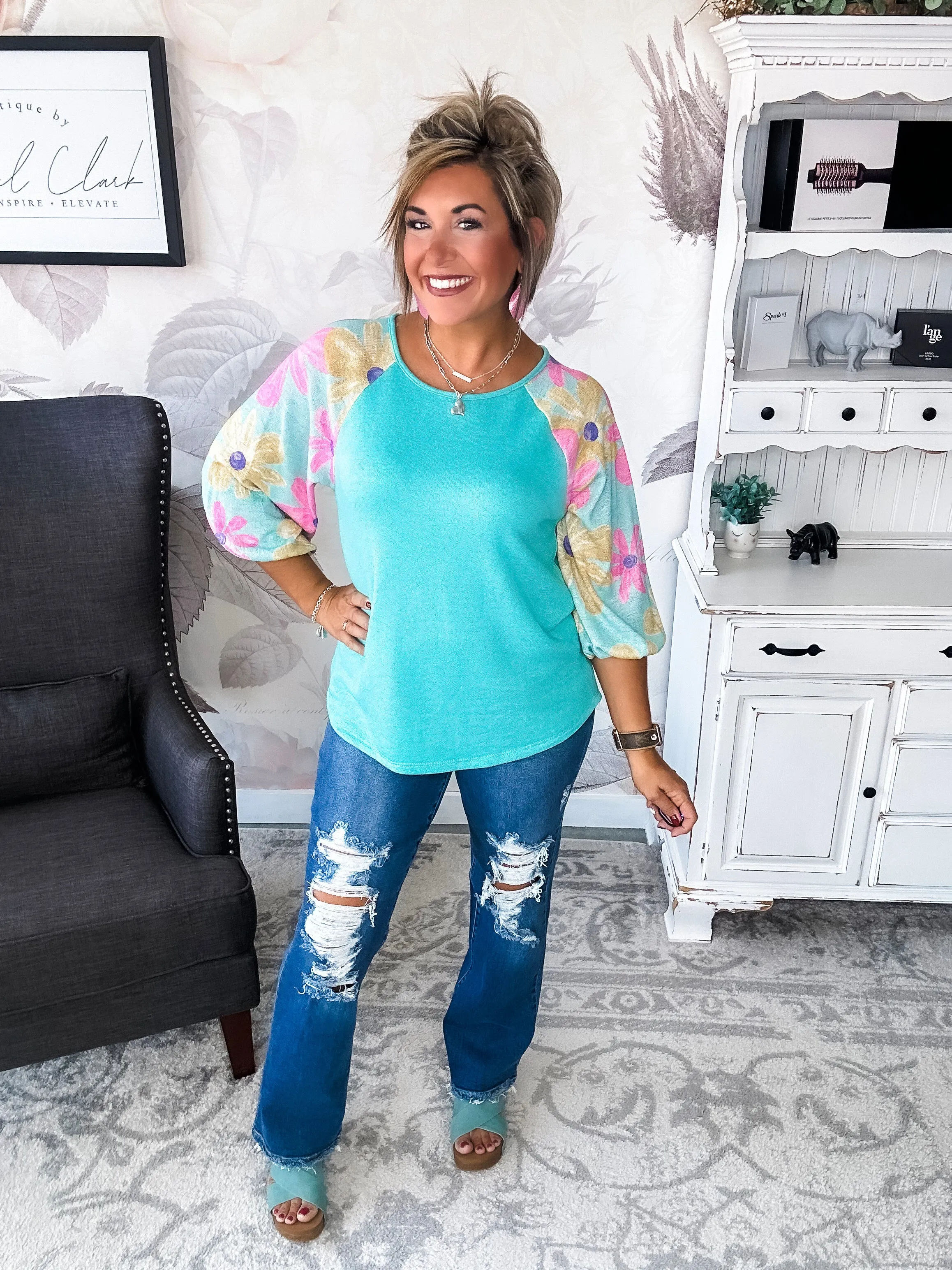 No Plans Needed Top - Turquoise