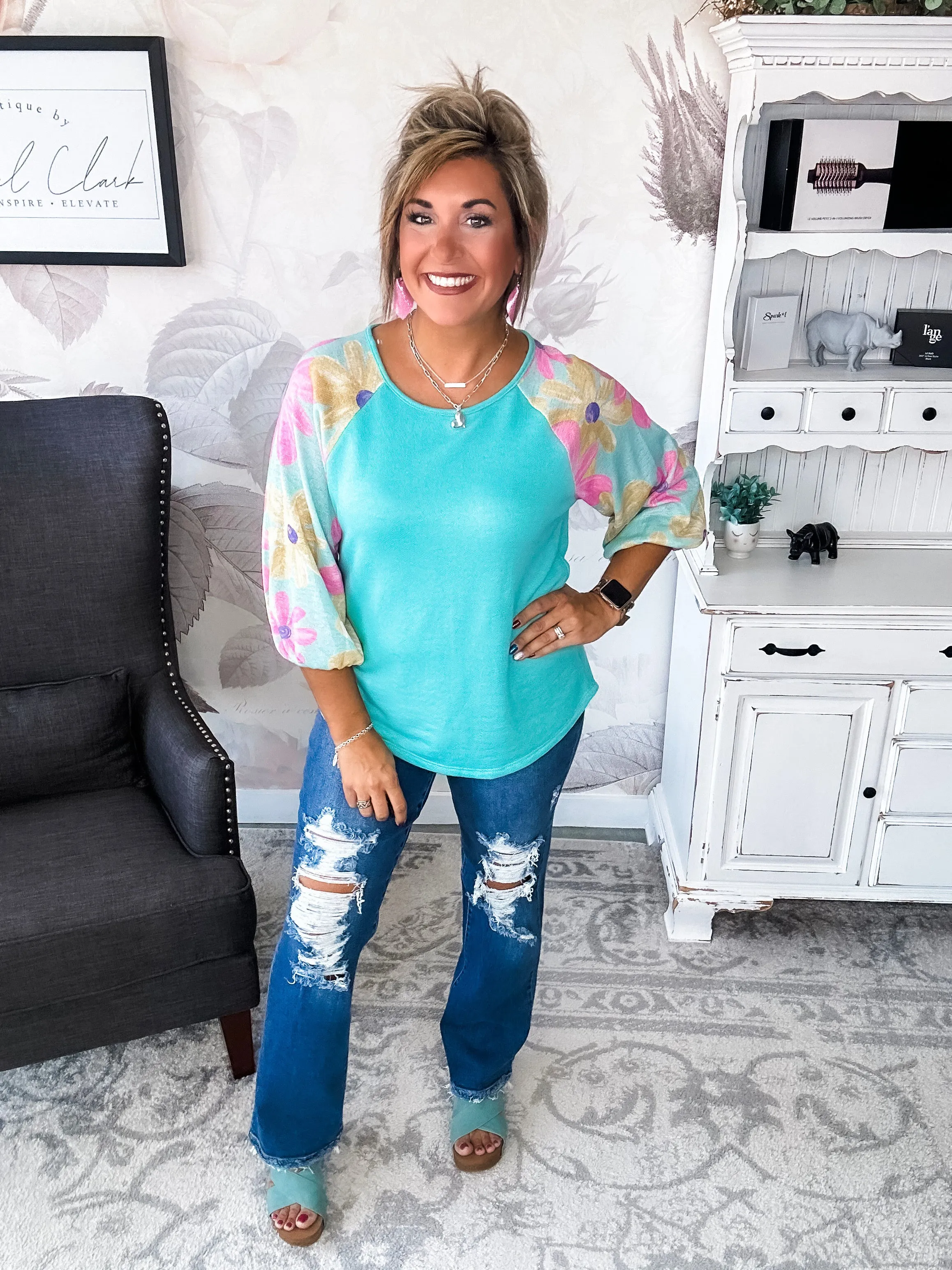 No Plans Needed Top - Turquoise