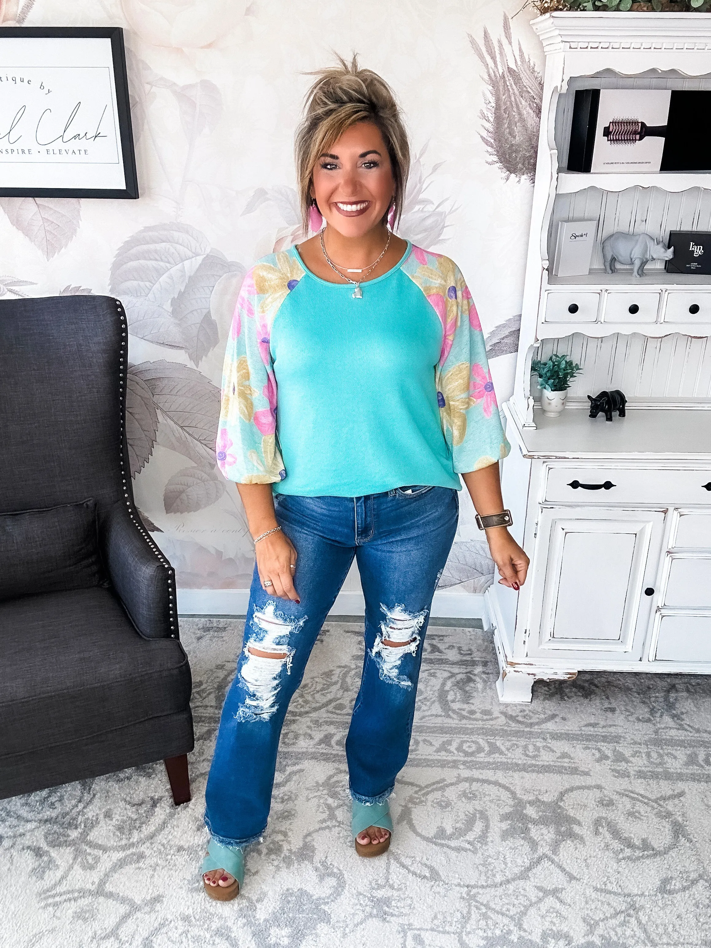 No Plans Needed Top - Turquoise