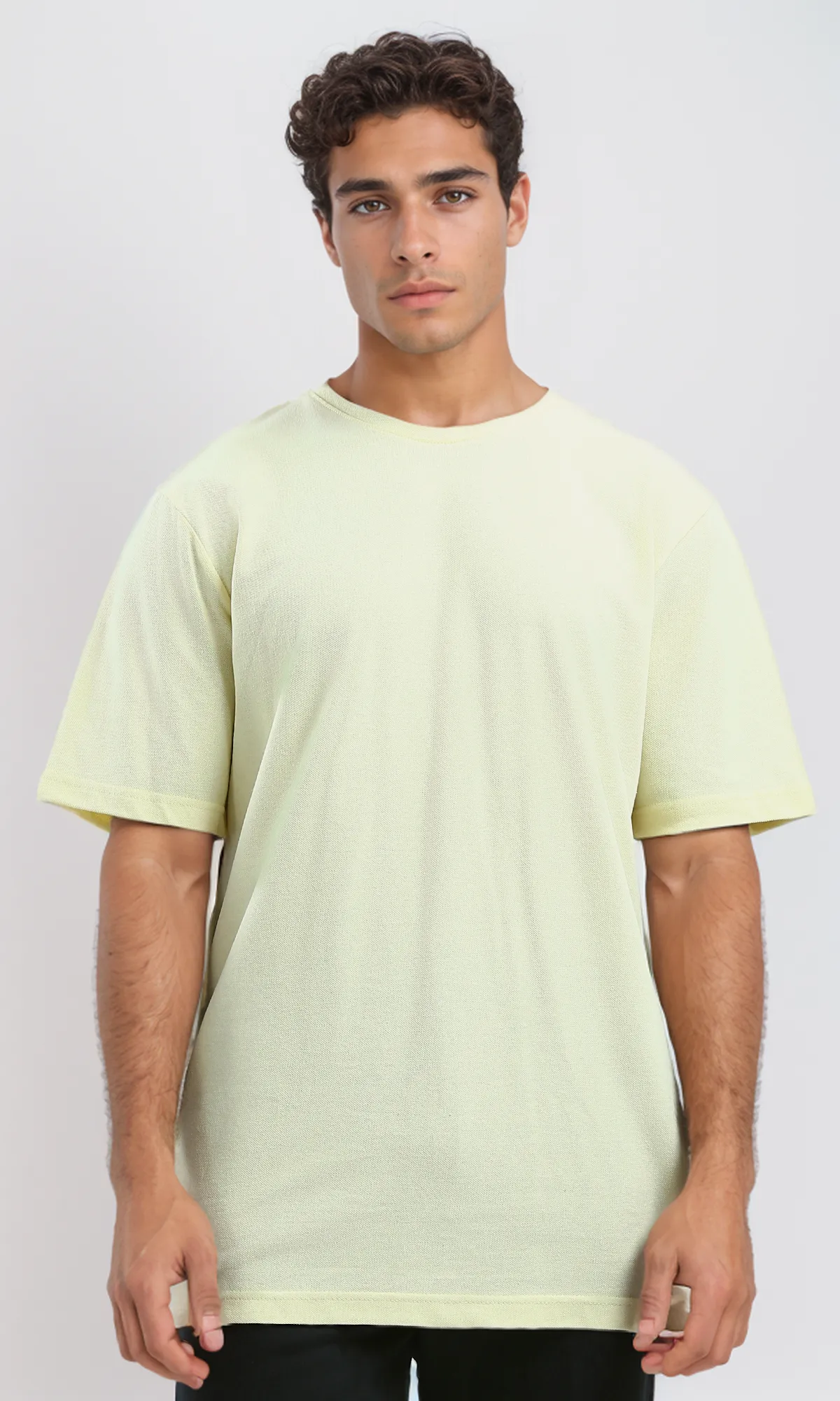 O189615 Lightweight Light Yellow Slip On Summer Tee